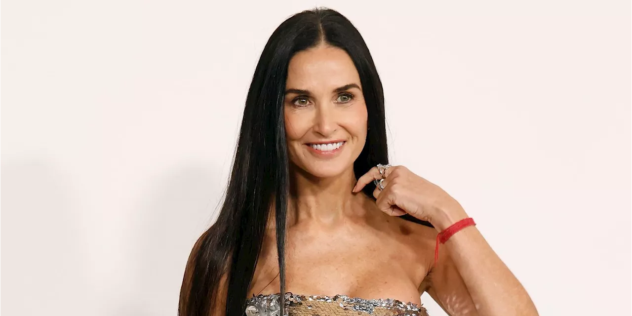 Demi Moore Looked Ready for the Disco in a Fully Sequined Strapless Gown