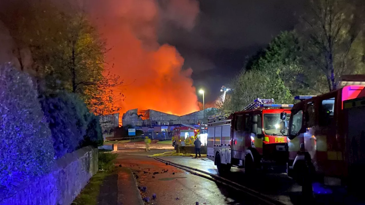 Fifty firefighters tackle huge fire overnight at Butlers Farmhouse Cheeses in Longridge