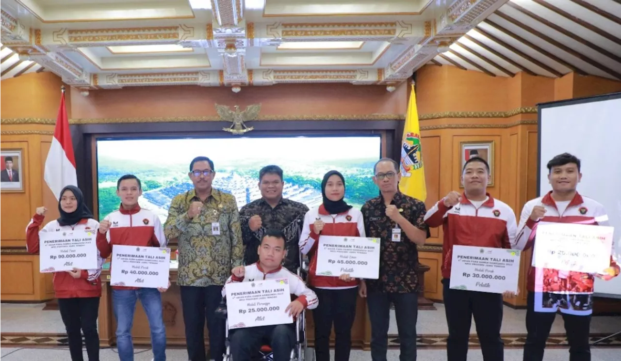 Pelatih dan Atlet Peraih Medali di Paragames Mendapat Tali Asih dari Pj Gubernur Jateng