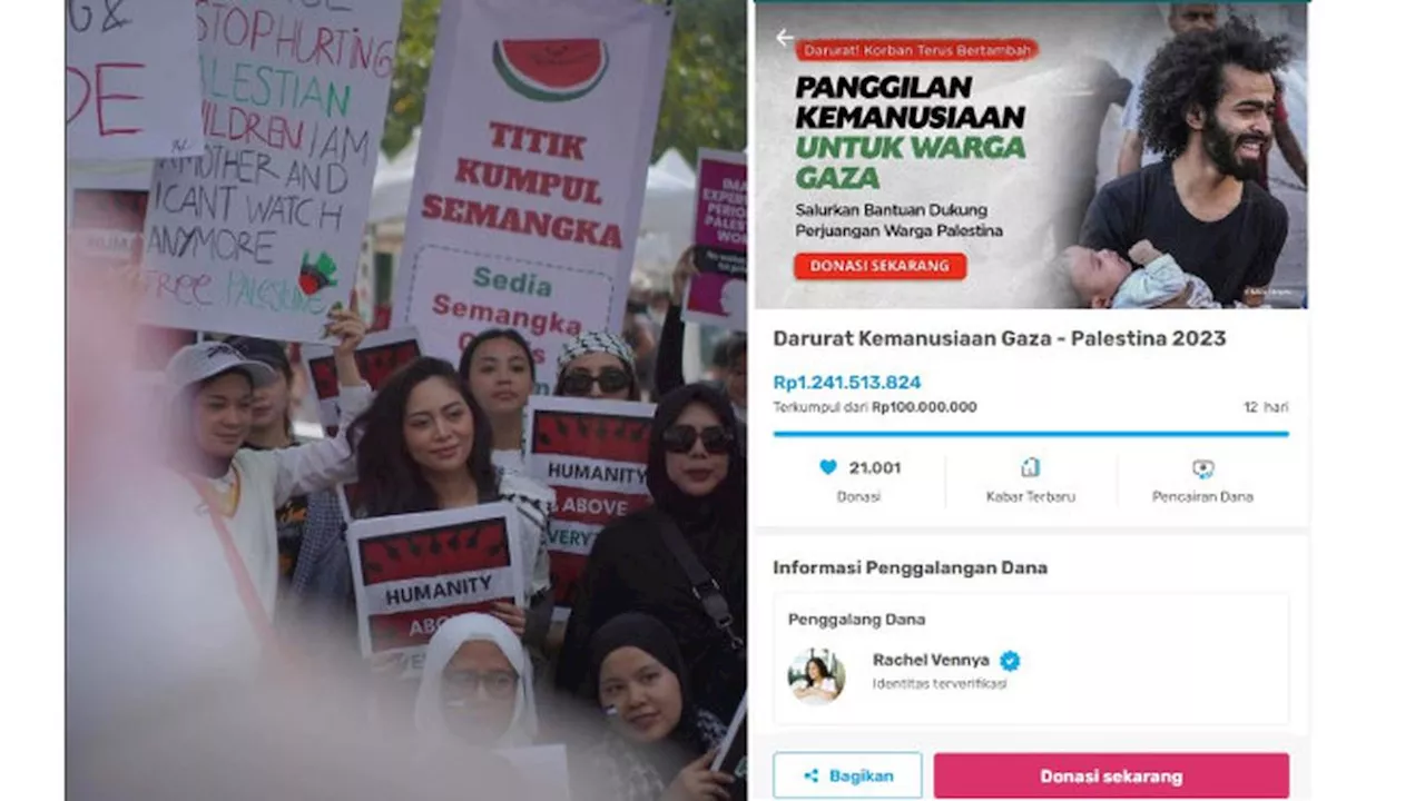 Rachel Vennya Galang Dana untuk Palestina, Terkumpul Rp1,2 M dalam Sehari