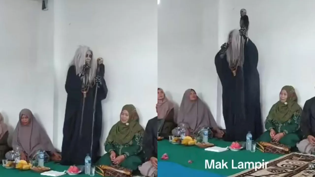 Viral Aksi 'Mak Lampir' Isi Ceramah di Pengajian, Suaranya Menggelegar