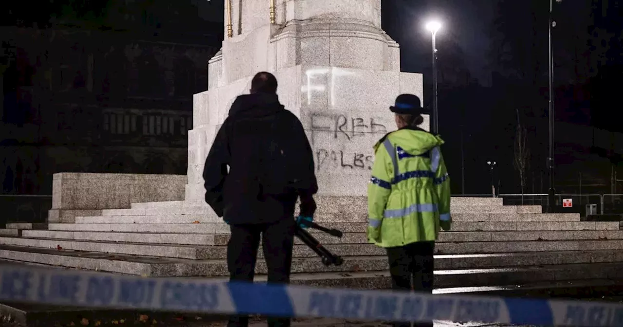 Pro-Palestine protesters vandalise war memorial in 'unacceptable' act