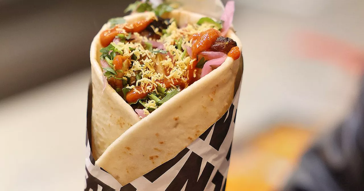 The Indian street food restaurant serving footlong naan rolls and rice bowls