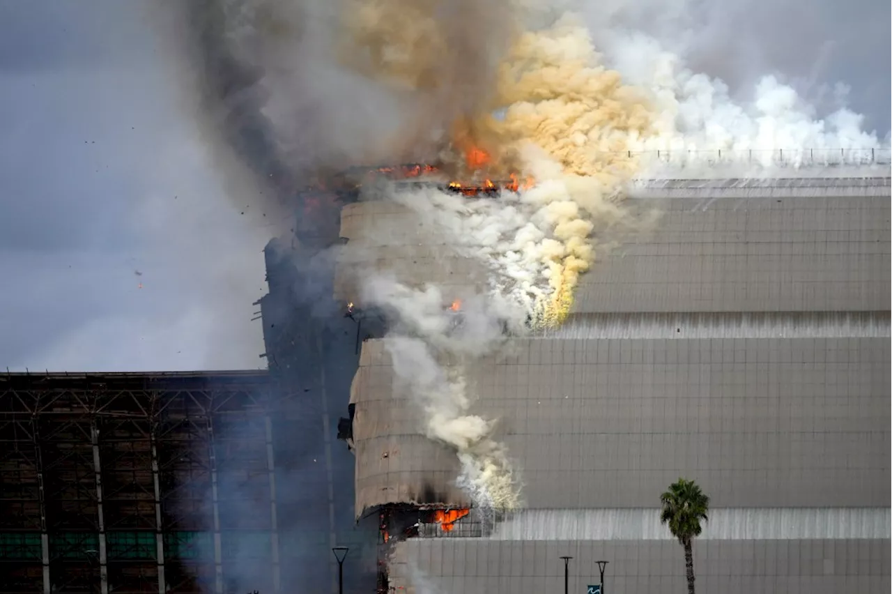 Photos: World War II-era hangar in Orange County burns in massive fire