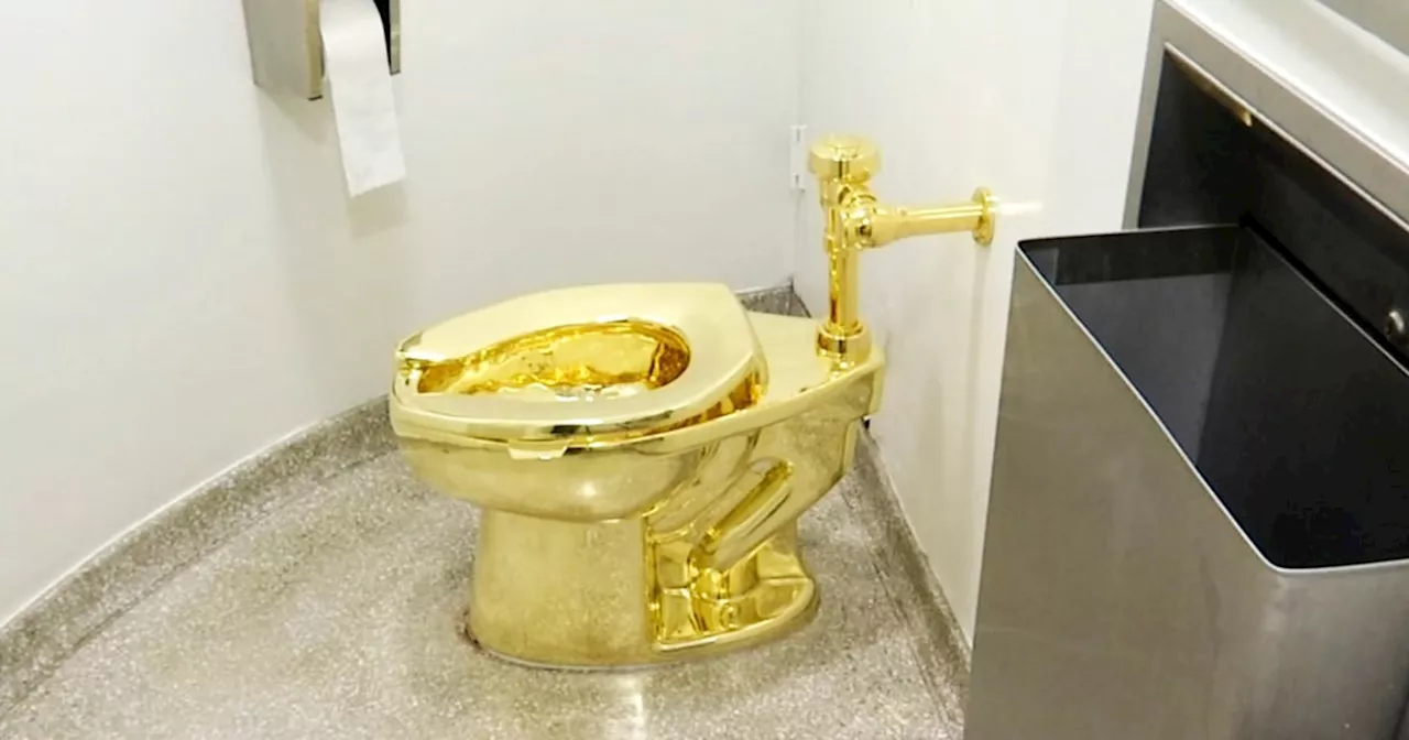 4 men charged in theft of satirical golden toilet titled ‘America,’ at Churchill’s birthplace