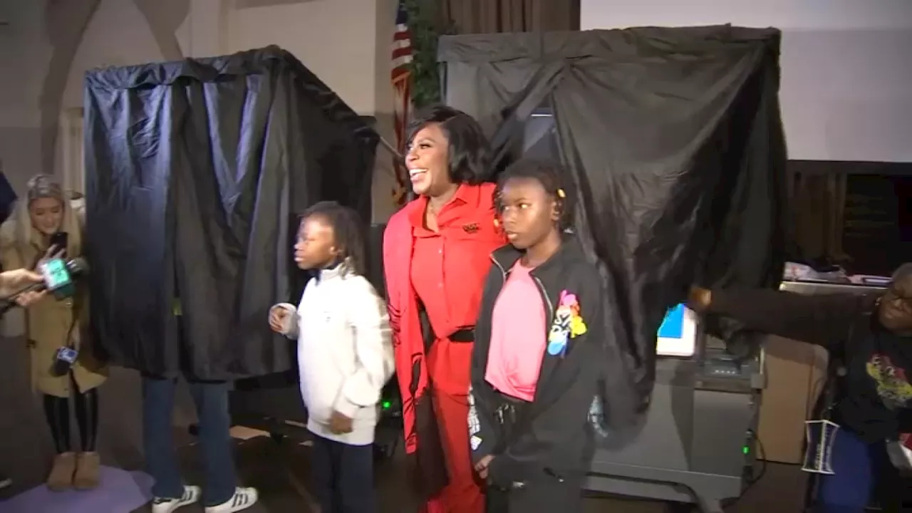 Democratic mayoral candidate Cherelle Parker votes in Philly