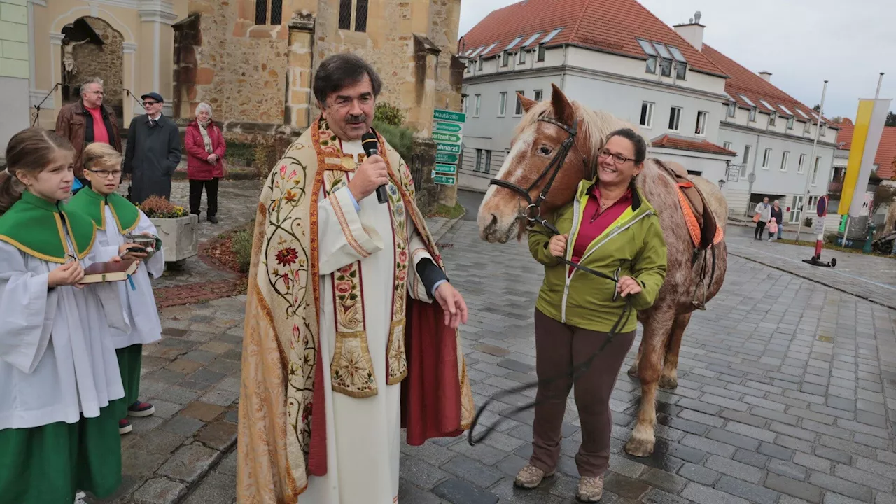 Rund 30 Pferde trabten zur Segnung nach Maria Anzbach