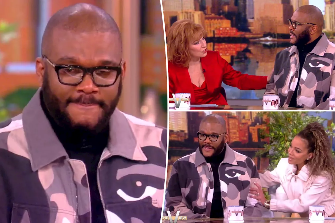 Tyler Perry breaks down on 'The View,' struggles to finish interview