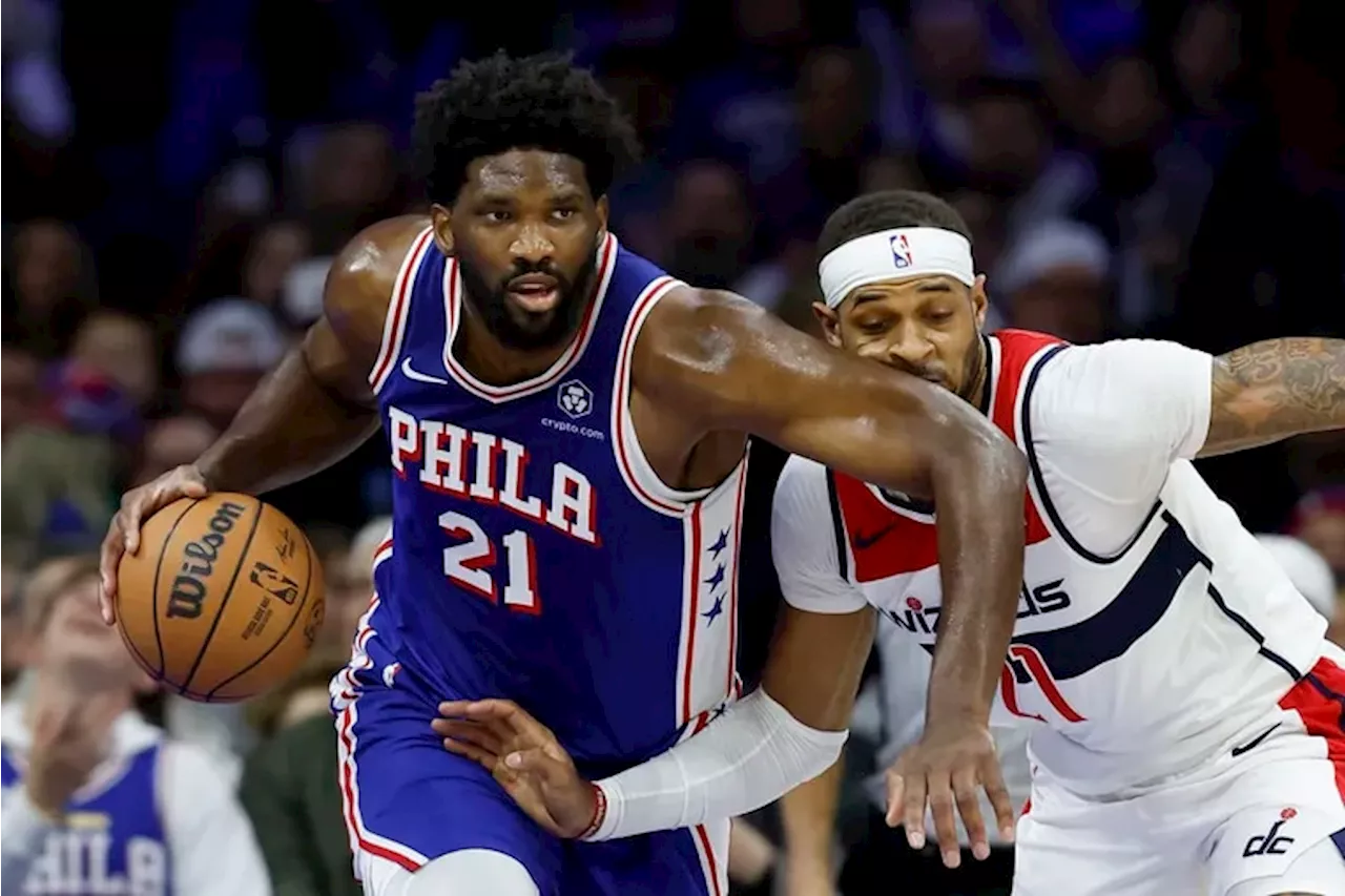 Sixers win fifth straight behind 48 points from Joel Embiid in 146-128 victory over Wizards