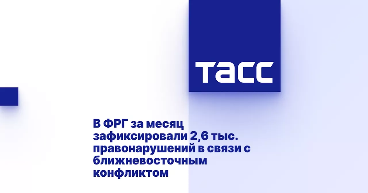 В ФРГ за месяц зафиксировали 2,6 тыс. правонарушений в связи с ближневосточным конфликтом