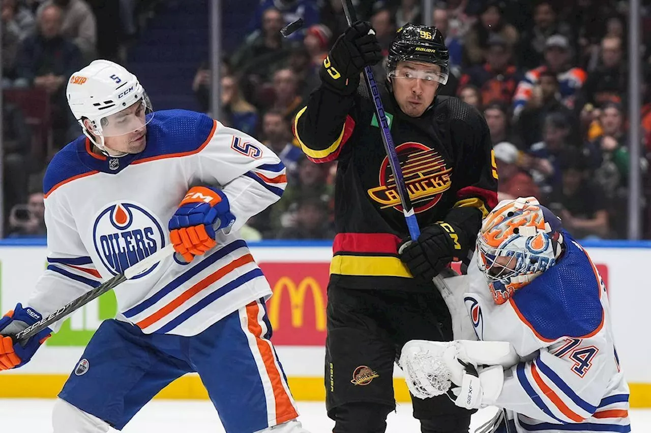 Boeser nets 2, Hughes has 4 points as surging Canucks whip Oilers 6-2