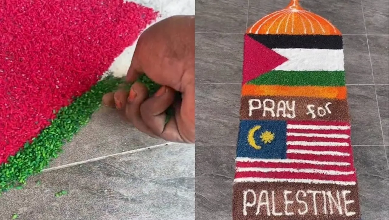 [Video] Siap Ada Dome Of The Rock, Ramai Kagum Cikgu Buat Rangoli Tanda Solidariti Untuk Palestin