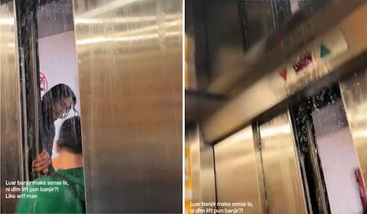 [Watch] Subang Parade Shoppers Watch In Fear As Lift Takes In Water During Weekend Flood Disaster