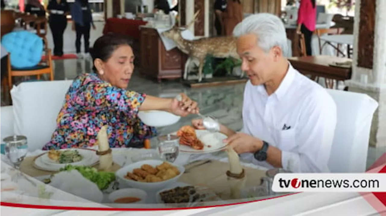 Silaturahmi dengan Susi Pudjiastuti, Ganjar Pranowo Disuguhi Udang Pangandaran