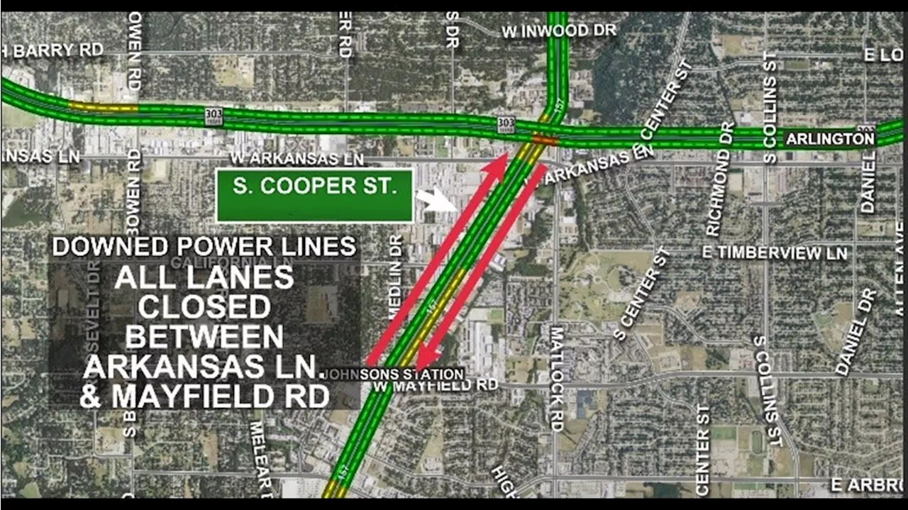 Downed power lines shut down South Cooper Street in Arlington, police say