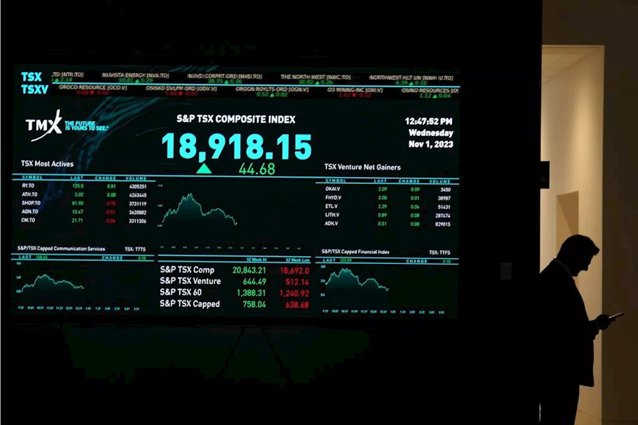 S&P/TSX composite index down more than 100 points as oil falls below US$80 per barrel