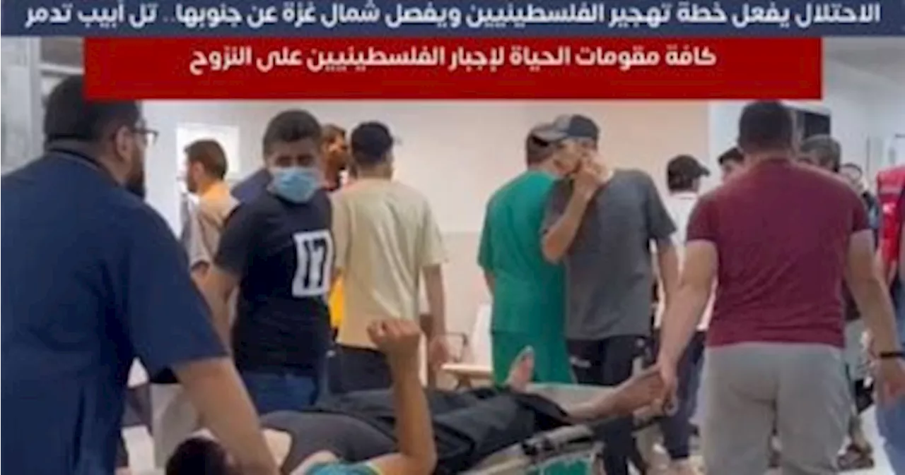 الاحتلال يفعل خطة تهجير الفلسطينيين ويفصل شمال غزة عن جنوبها.. فيديو