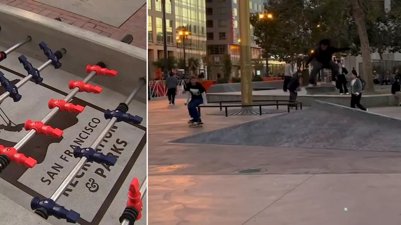 San Francisco's UN Plaza reopens with skate park, fitness area, ping pong tables