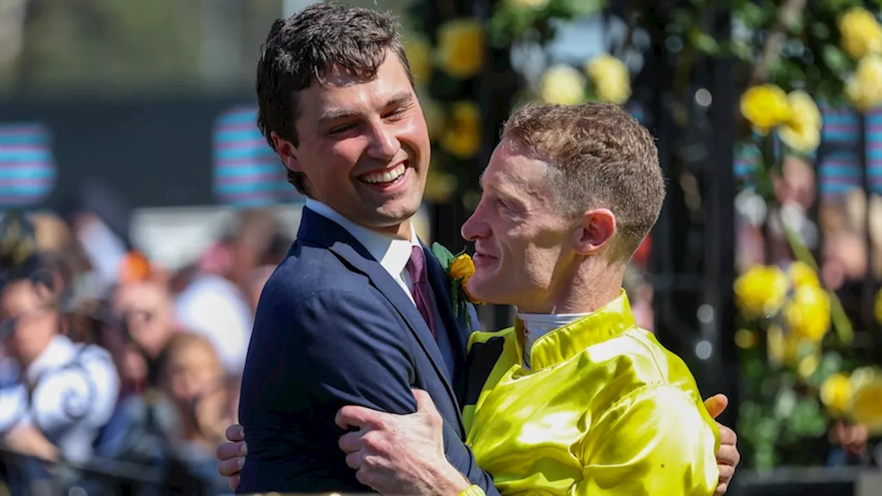 Melbourne Cup winning co-trainers Anthony and Sam Freedman celebrate another triumph for famous family