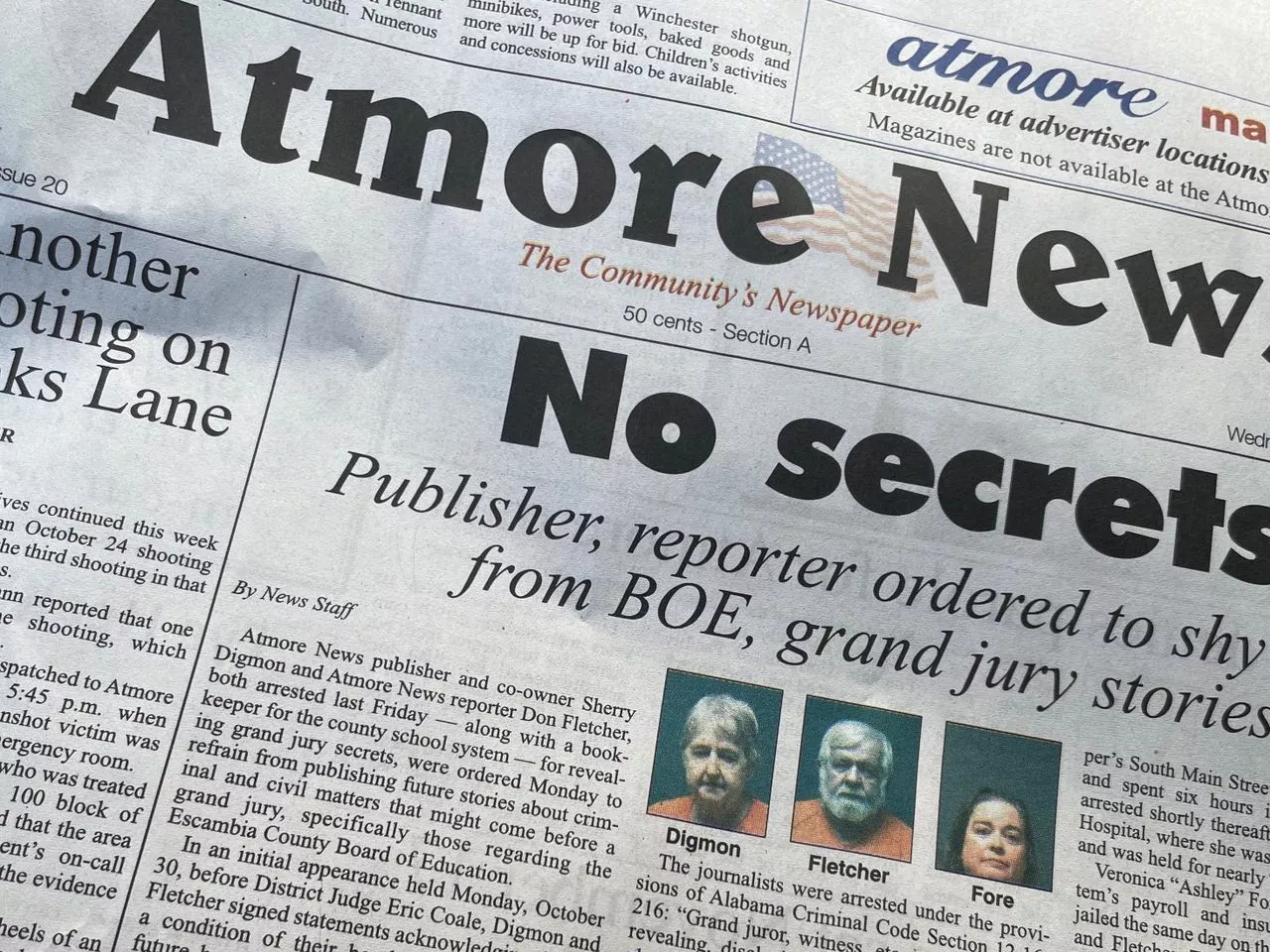 Alabama newspaper arrests followed DA’s attempt to remove publisher from local school board