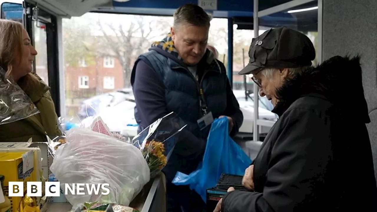 On board the double-decker food bank bus