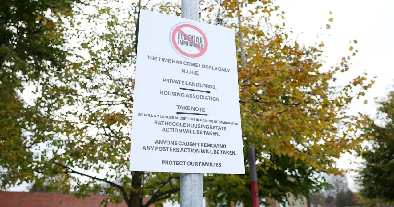 Further offensive signs appear in North Belfast as protest held in Belvoir