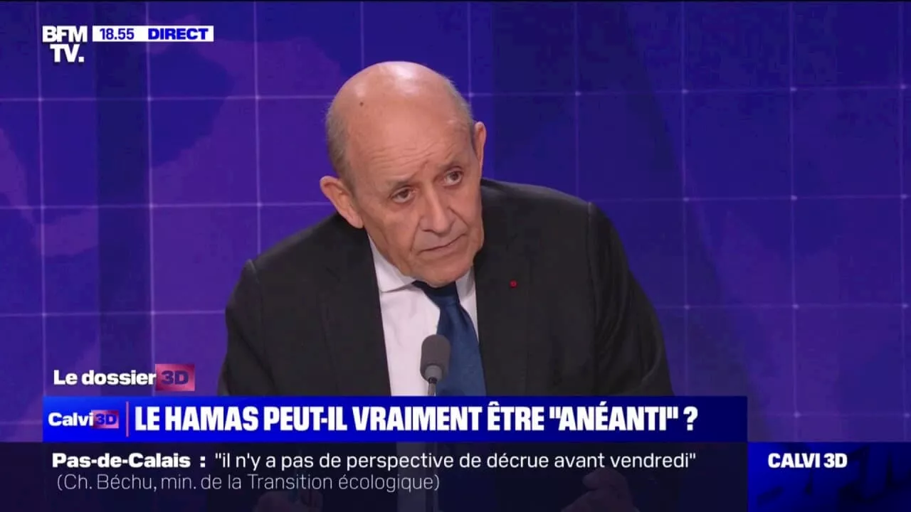 Attaques du Hamas: Pour l'ancien ministre des Affaires étrangères, Jean-Yves Le Drian, il 'fallait' que Israël 'riposte'