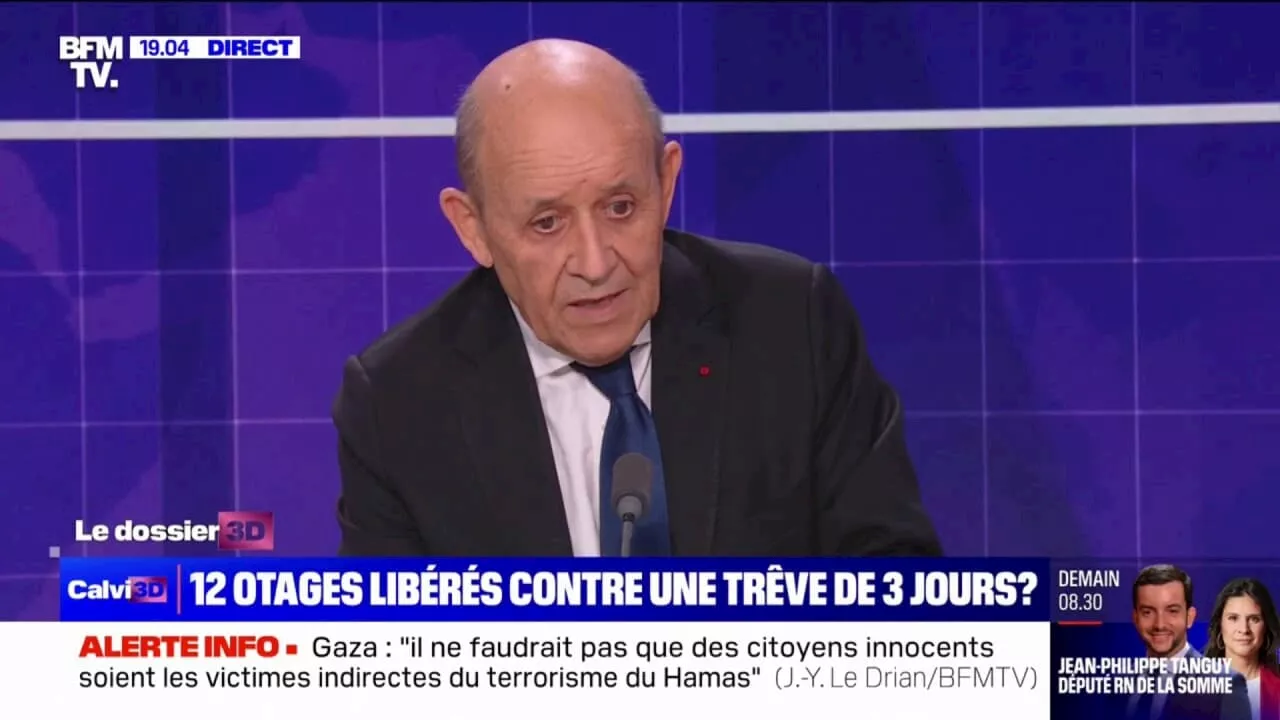 Jean-Yves Le Drian: 'La sortie politique dans le conflit au Proche-Orient est l'existence de deux États, il n'y a pas d'autres perspectives'