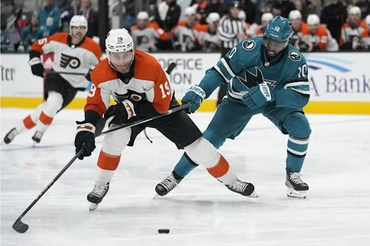 Sharks end record-tying 11-game skid with 2-1 win over Flyers