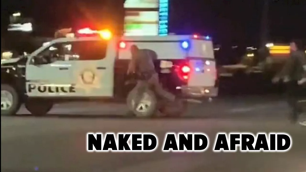 Naked Man Assaults Officer, Steals His Police Truck, And Crashes Into Ford Explorer