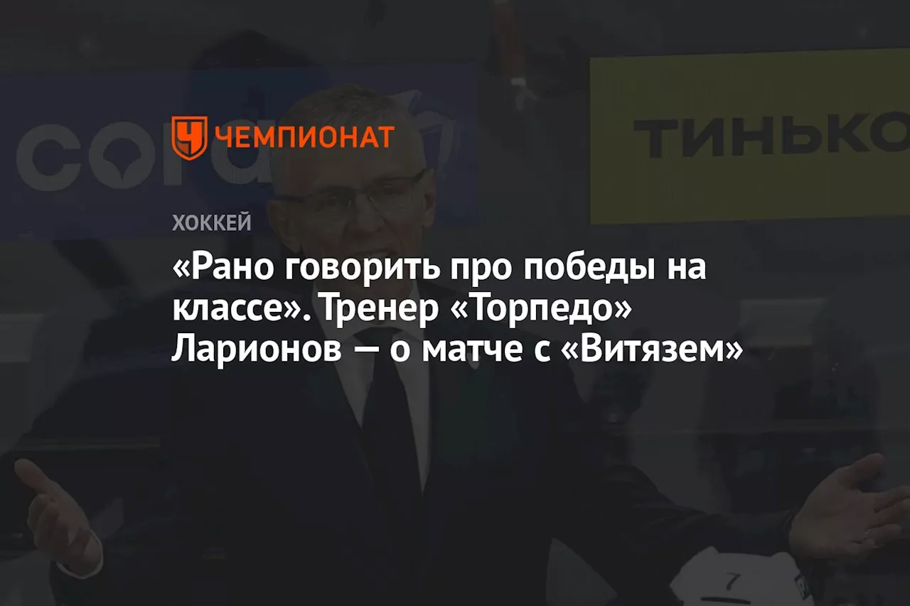 «Рано говорить про победы на классе». Тренер «Торпедо» Ларионов — о матче с «Витязем»