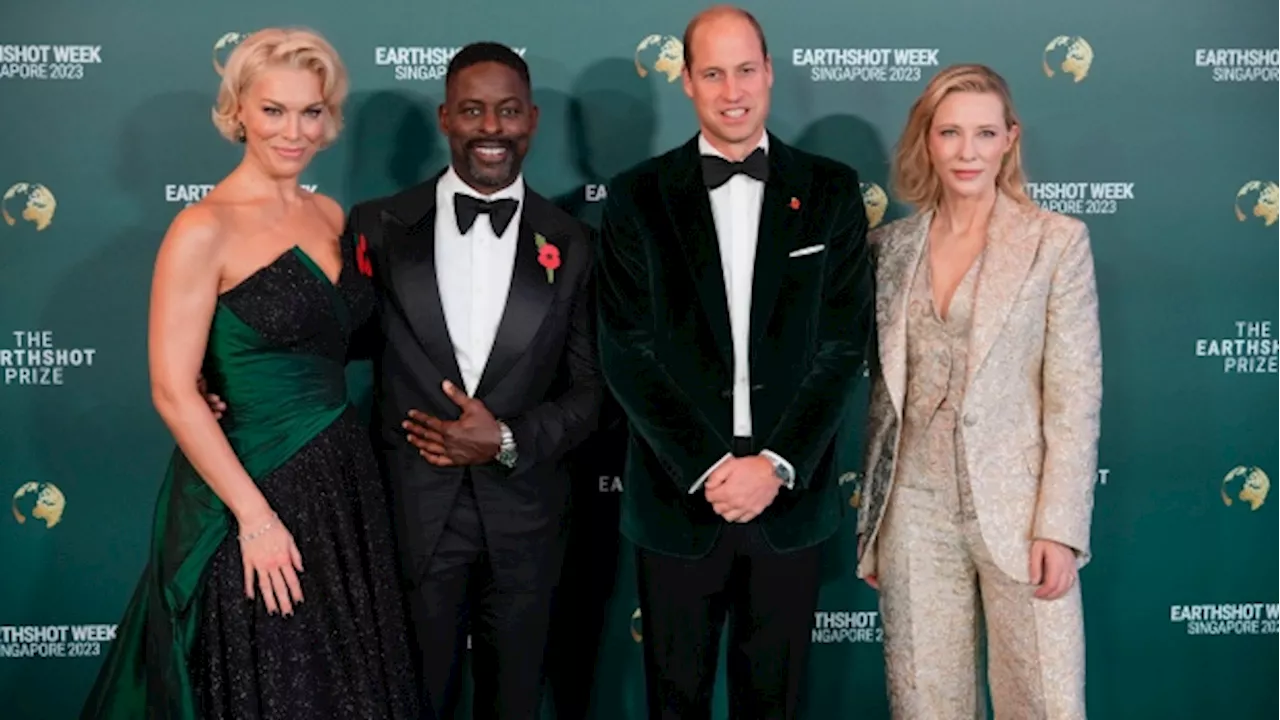 Celebrities join Prince William on the Singapore green carpet for his Earthshot Prize awards