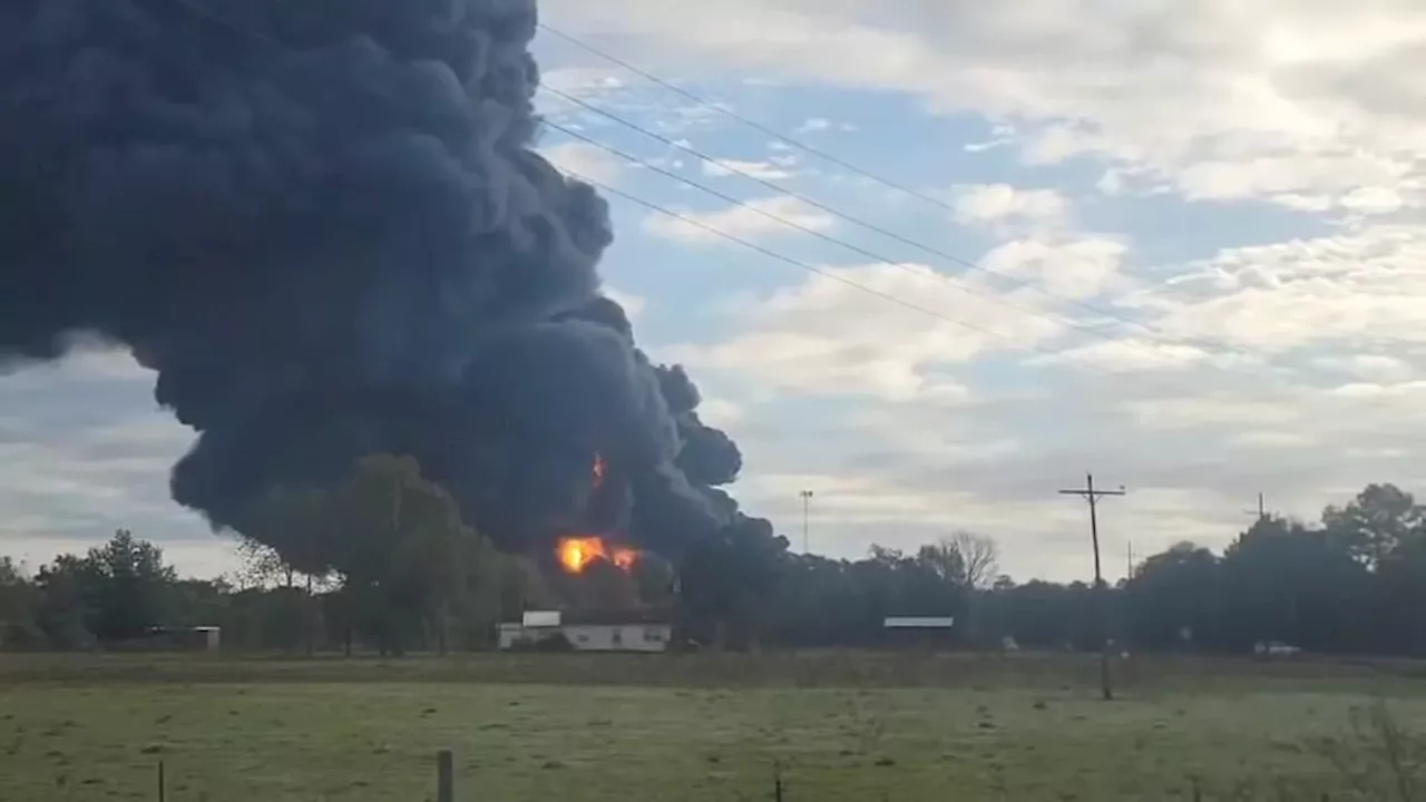 Chemical plant EXPLODES in Texas, sending huge black plume of smoke into the sky