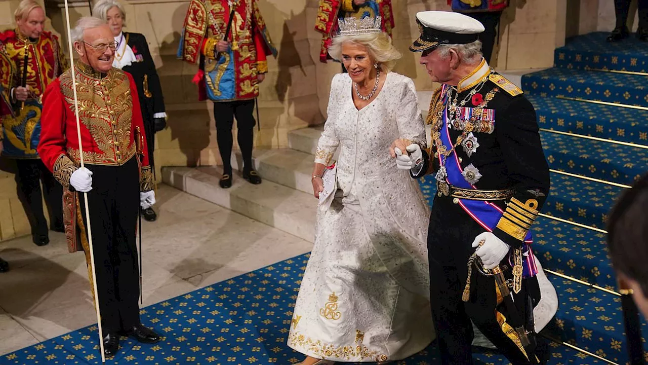 Queen Camilla showed her 'inner anxiety' but she and 'authoritative' King Charles supported each...