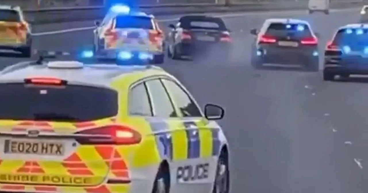 Dramatic moment BMW is rammed by police on M6 after chase