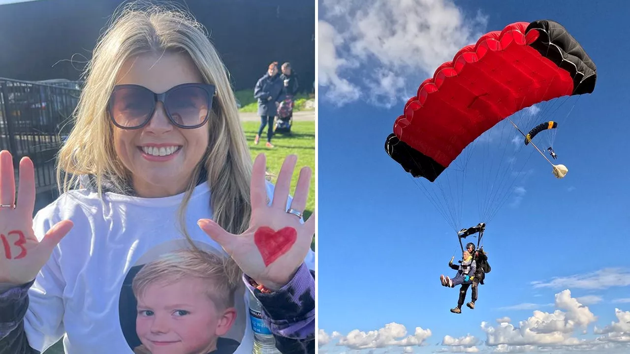 Five moms who lost their children to brain tumors jump out of a plane to help others