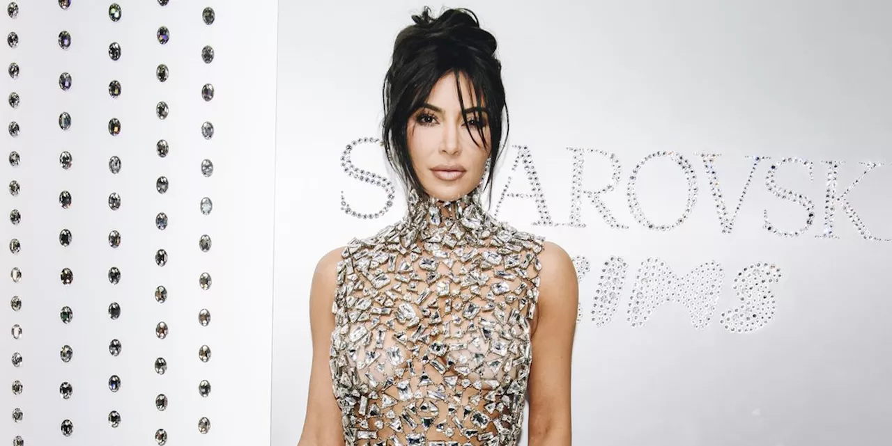 Kim Kardashian Is Ethereal in a See-Through Top and Miniskirt Made Entirely Out of Crystals