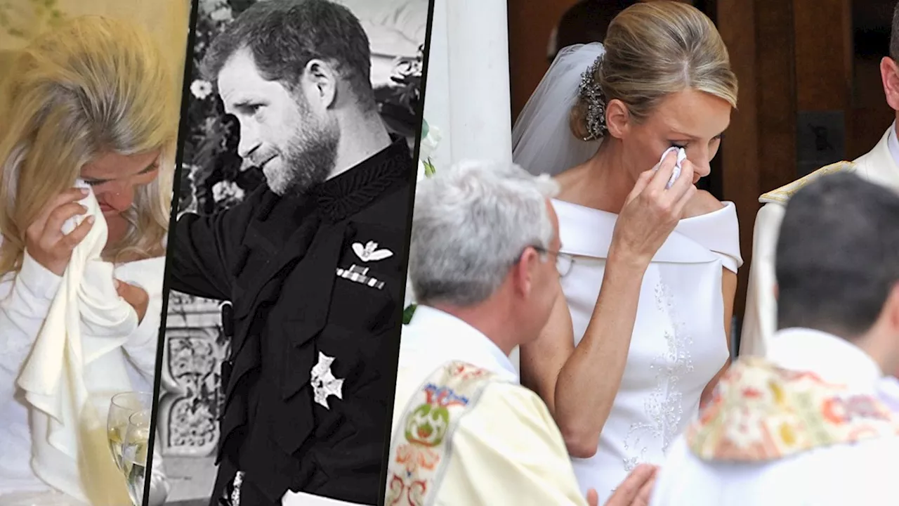 Tearful celebrity wedding photos: Princess Charlene, Stacey Solomon and more overcome with emotion