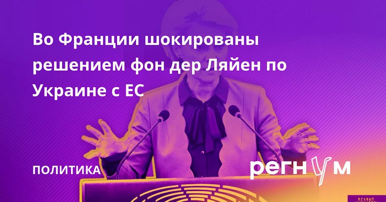 Во Франции шокированы решением фон дер Ляйен по Украине с ЕС