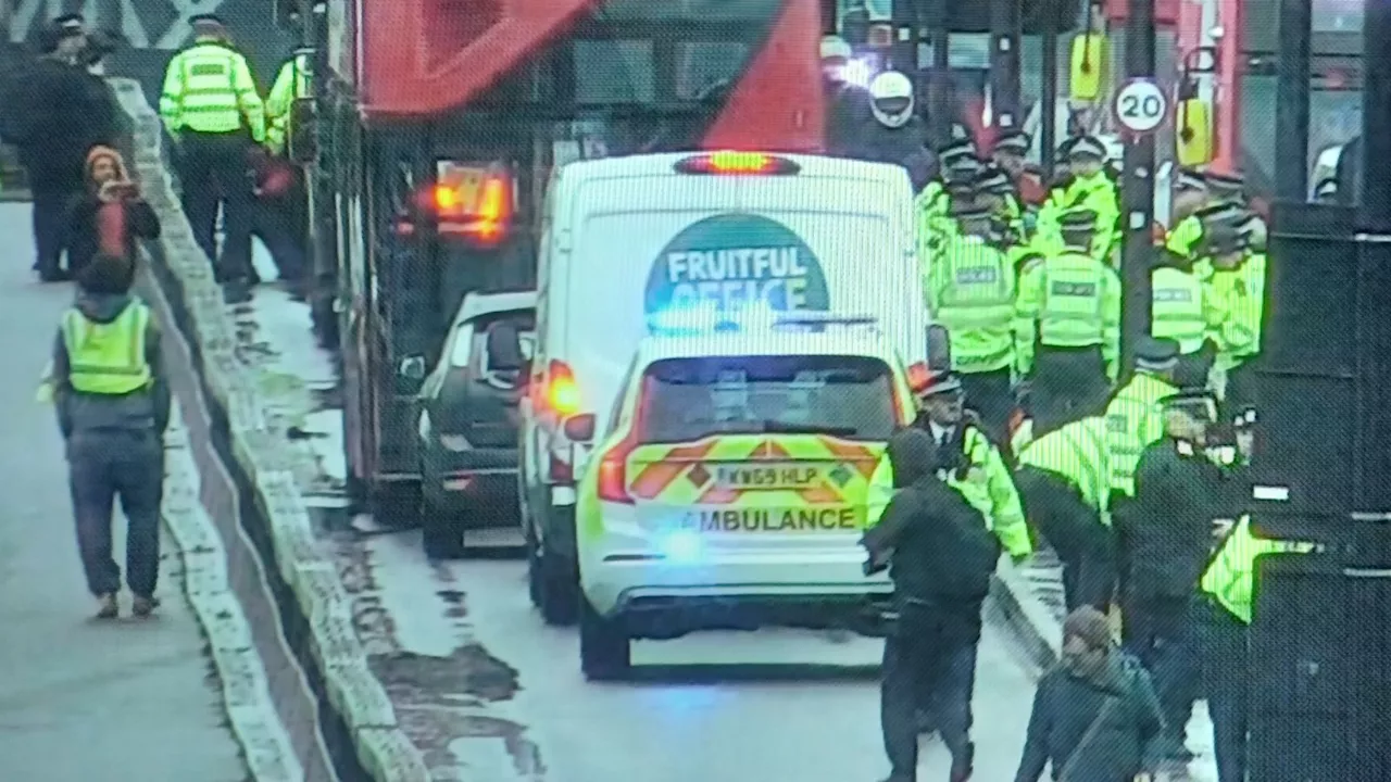 Police and Just Stop Oil accuse each other of blocking an ambulance in London