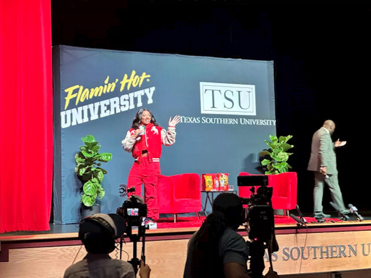 Megan Thee Stallion arrives at Texas Southern University to surprise select students with scholarships