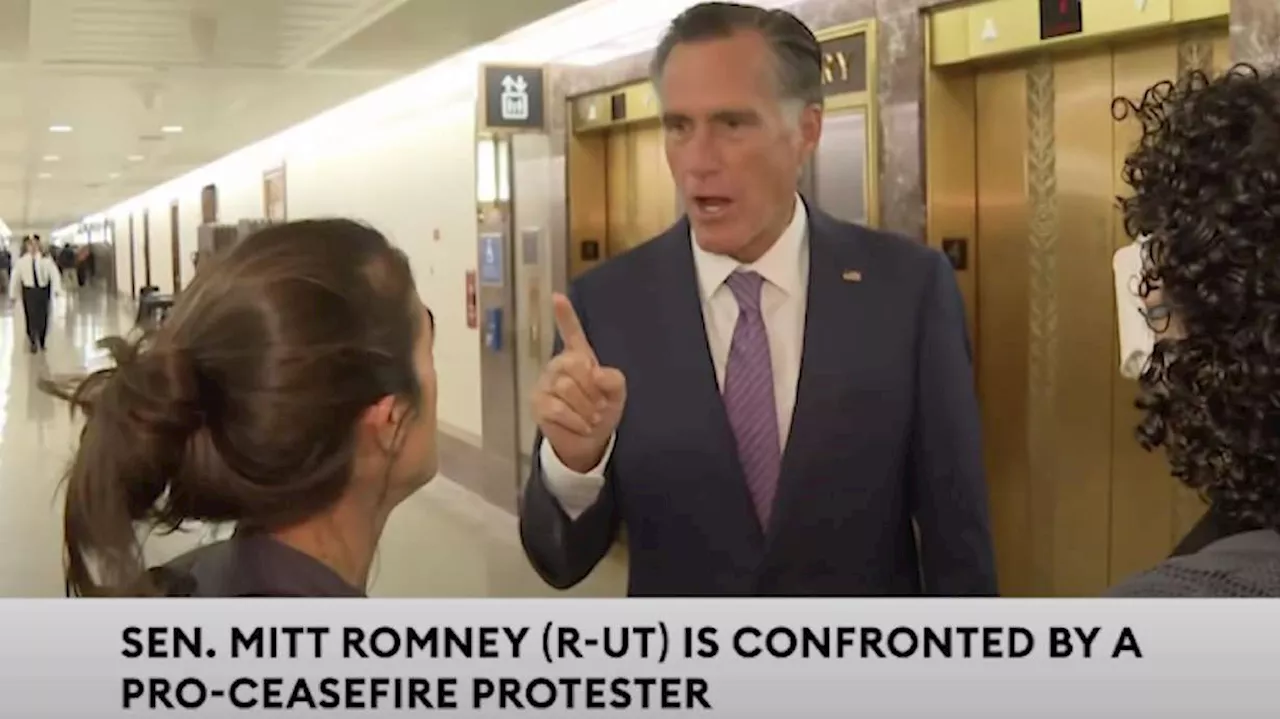 Video: Mitt Romney confronted by protester asking for ceasefire between Israel, Hamas