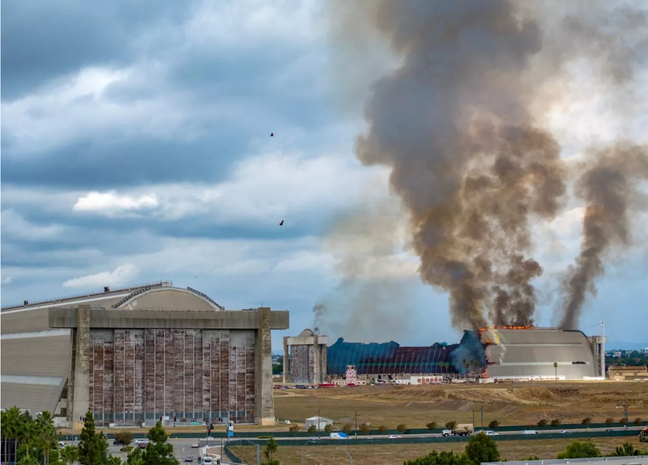 With expected Santa Ana winds, firefighters continue to monitor Tustin hangar fire