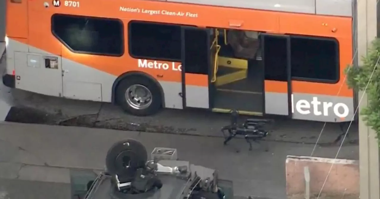 LAPD sends in robodog to wrangle armed man on Metro bus — only to find him sleeping