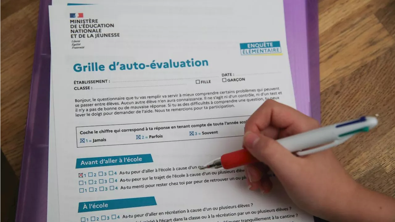 Harcèlement scolaire : voici le questionnaire que va devoir remplir votre enfant