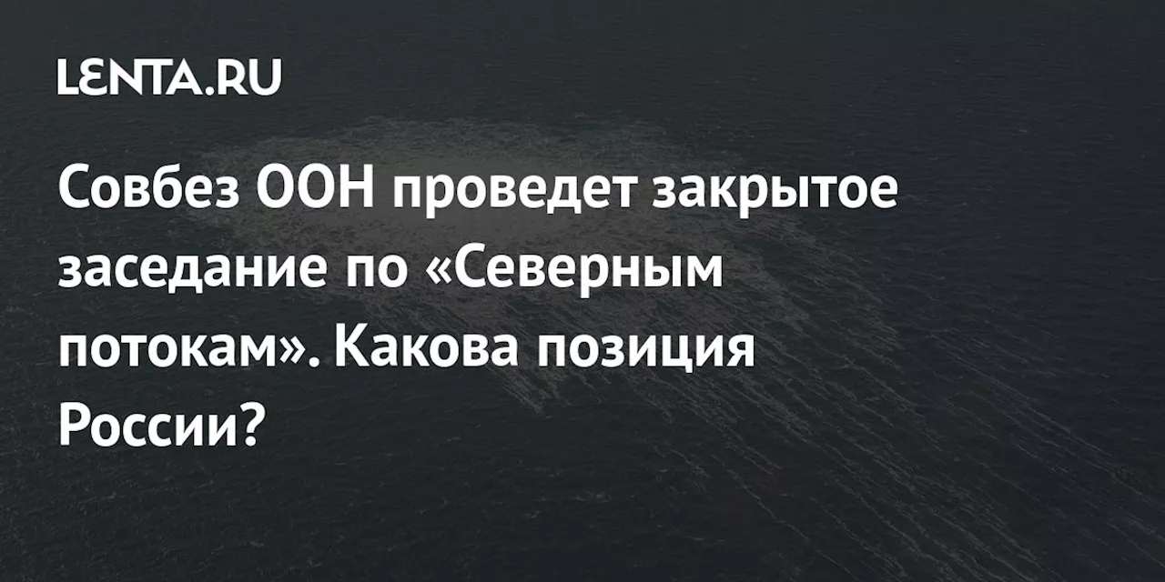 Совбез ООН проведет закрытое заседание по «Северным потокам». Какова позиция России?