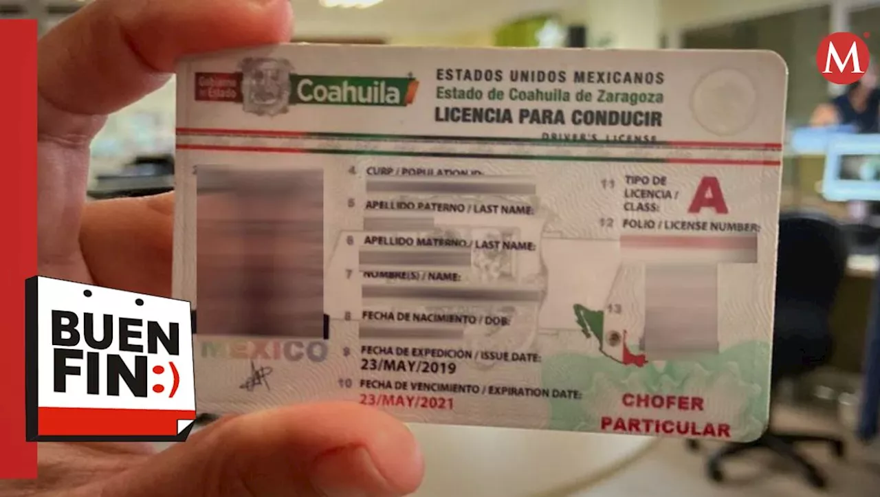 Descuentos en licencias para conducir en Coahuila por el Buen Fin 2023