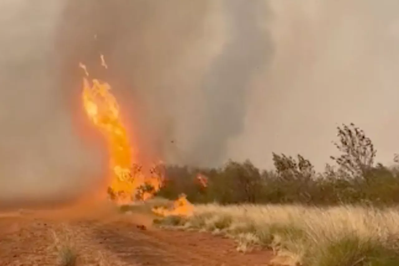 Watch as massive 'firenado' whips across burning Australian farmland