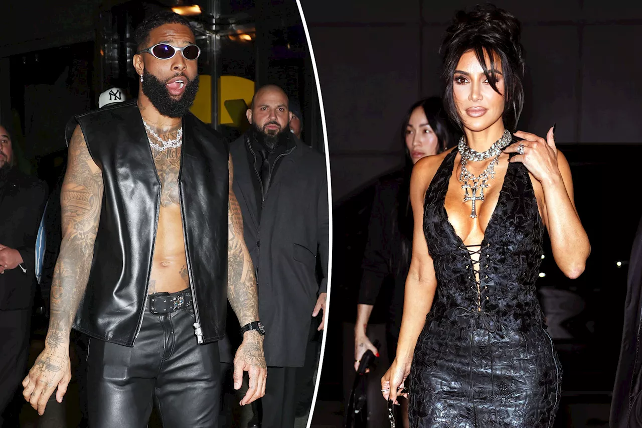 Kim Kardashian and Odell Beckham Jr. huddle inside his birthday bash