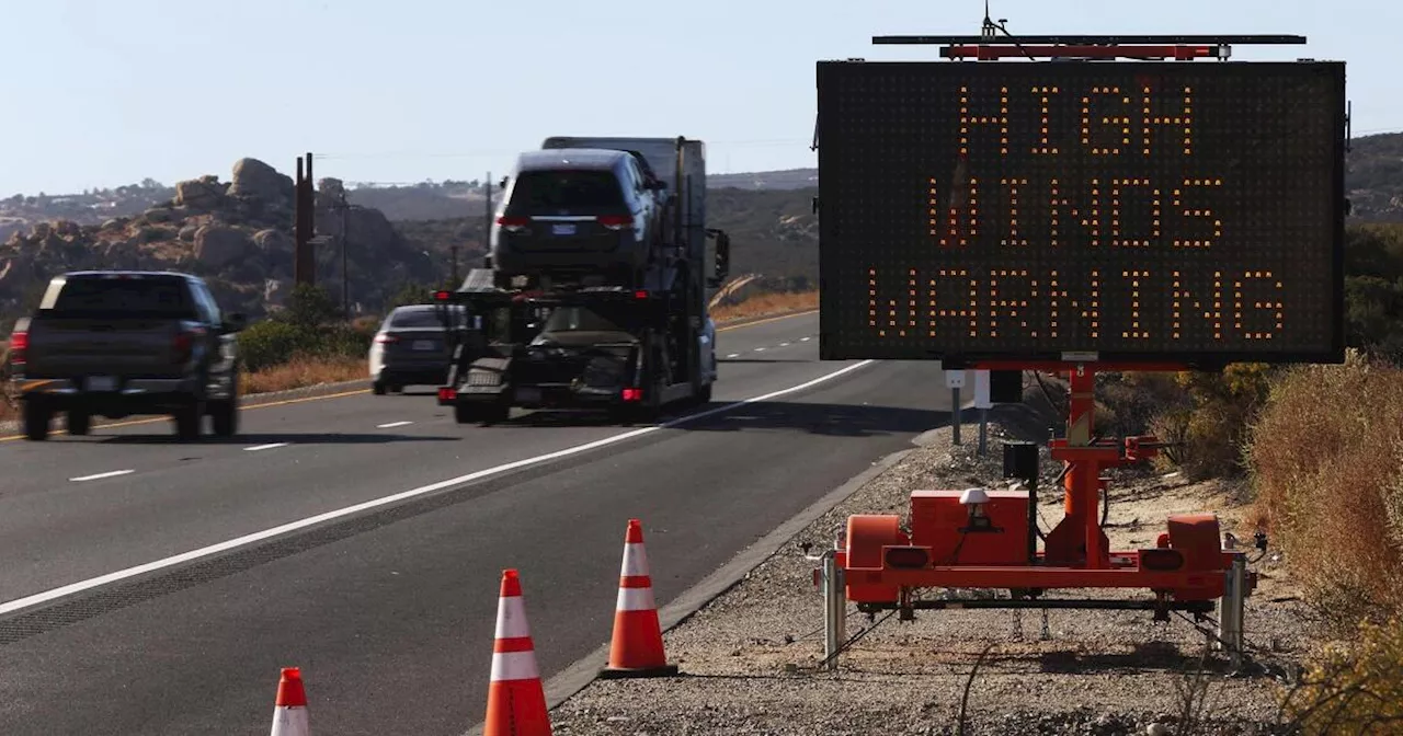 Beware of flying dust Thursday along eastern Interstate 8 in San Diego County